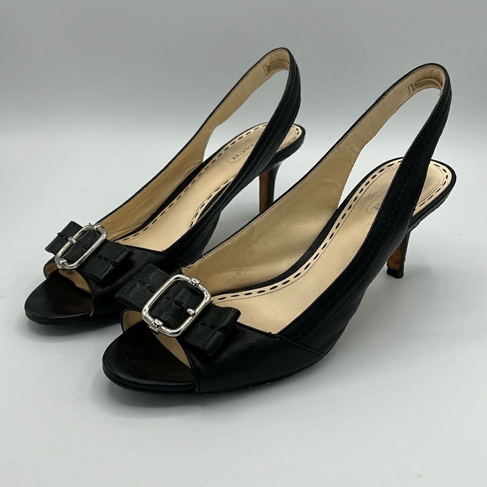 Coach Miranda Open Toe Slingbacks - Black - Size 8B B37